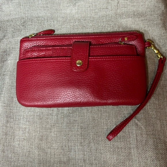Lodis Olivia Red Italian Leather Wristlet Wallet Combo. NWOT - Picture 2 of 12